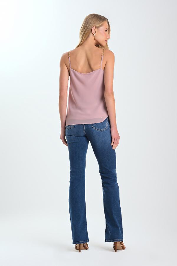 BLUSA ROSADA TIRAS CON CADENA