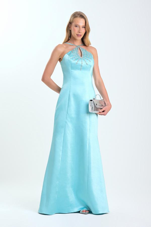 VESTIDO SATIN CON DISEÑO