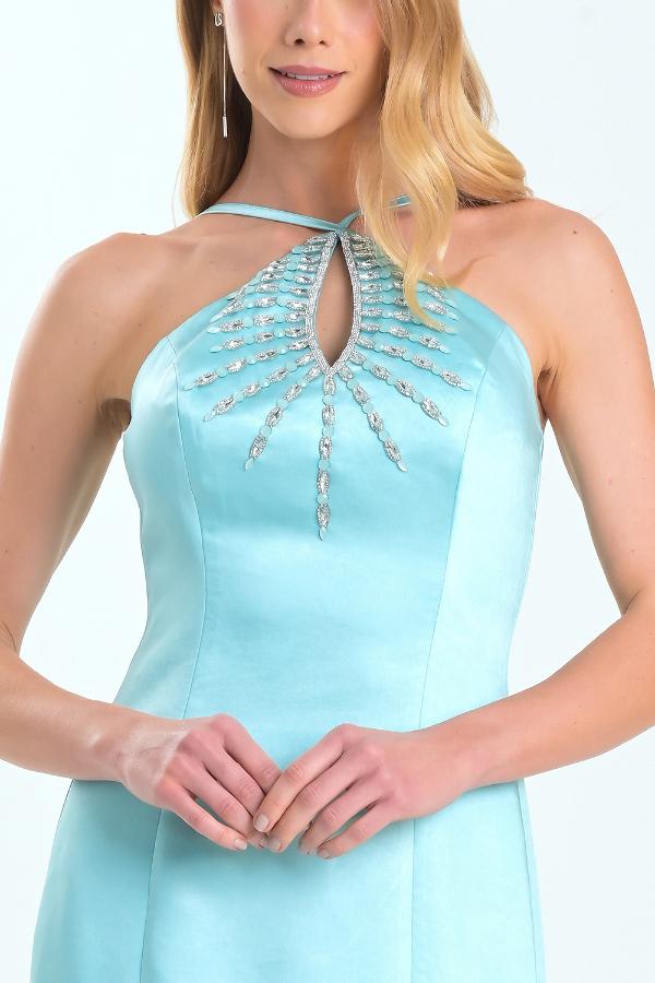 VESTIDO SATIN CON DISEÑO