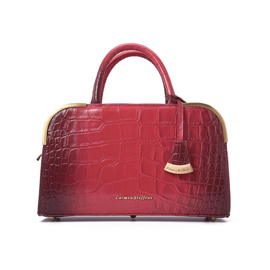 CARTERA ROJO CEREZA CON TEXTURA