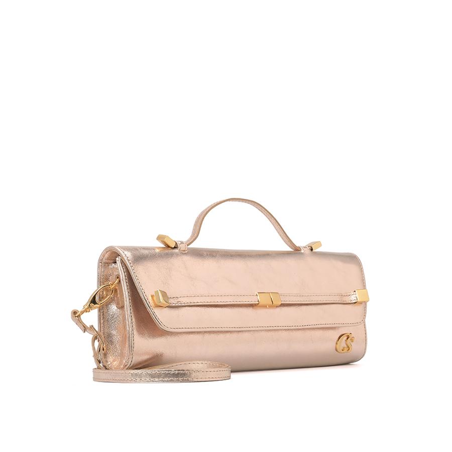 CARTERA DORADA SILUETA ESTRUCTURADA
