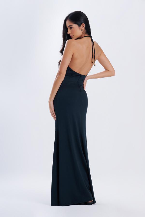 VESTIDO CON ESCOTE DRAPEADO